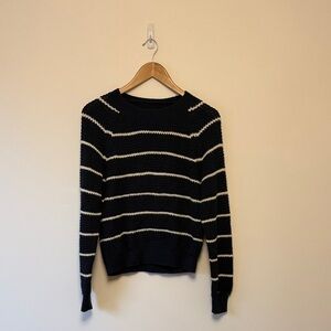 Striped Navy and White Women's Sweater